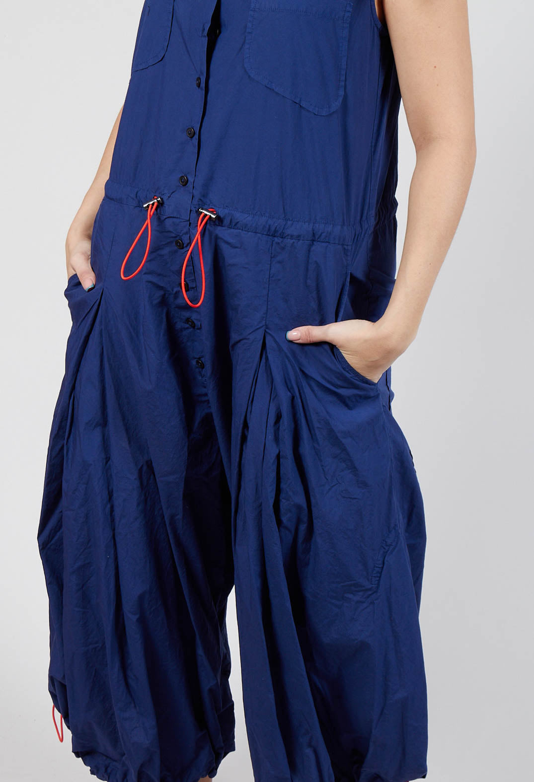 Pull Toggle Jumpsuit in Ocean