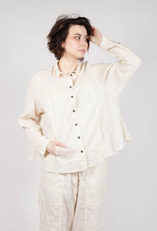 Sheer Crinkled Shirt in Greige Paper