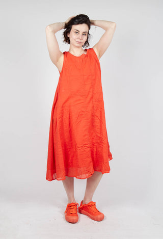 Sheer Boat Neckline Dress in Mandarine Paper