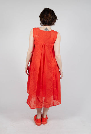 Sheer Boat Neckline Dress in Mandarine Paper