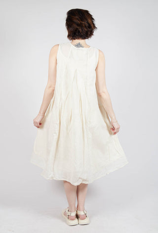 Sheer Boat Neckline Dress in Greige Paper