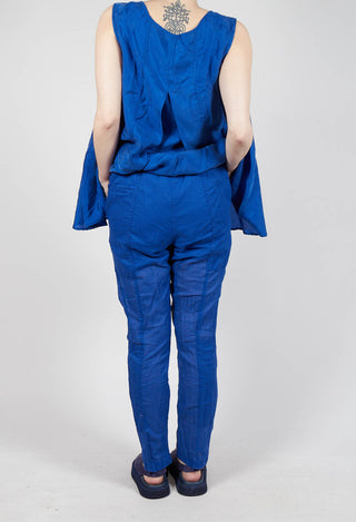 Sheer Skinny Leg Trousers in Royal Paper