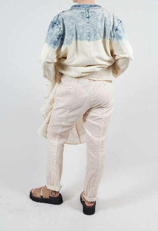 Sheer Skinny Leg Trousers in Greige Paper