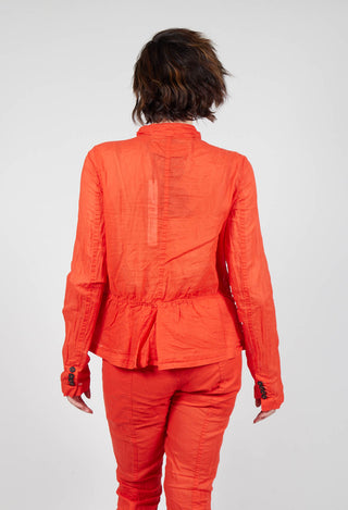 Button Fastening Jacket with Elasticated Back Detail in Mandarine Paper