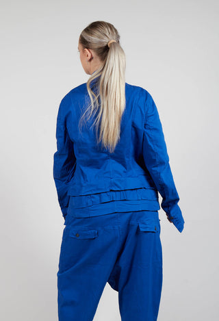 Layered Lettuce-Edge Detail Jacket in Royal