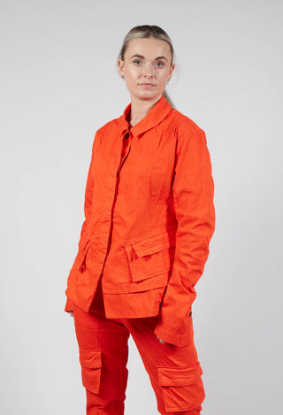 Layered Lettuce-Edge Detail Jacket in Mandarine