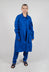 Wrinkled Long Sleeves and Point Collar Coat in Royal