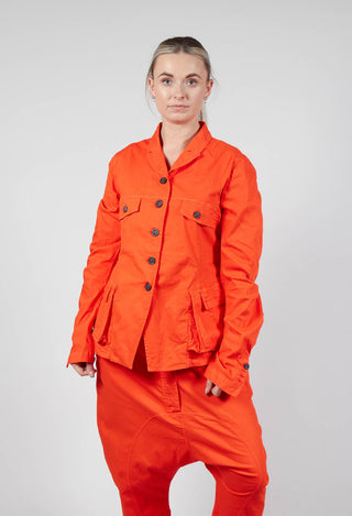 Tailored Jacket with Notched Collar in Mandarine