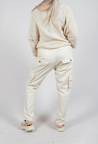 Straight-Leg Trousers with Cargo Pockets in Greige