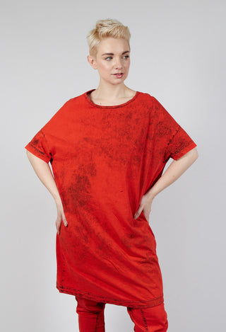 Oversized T-Shirt Dress in Mandarine Dye