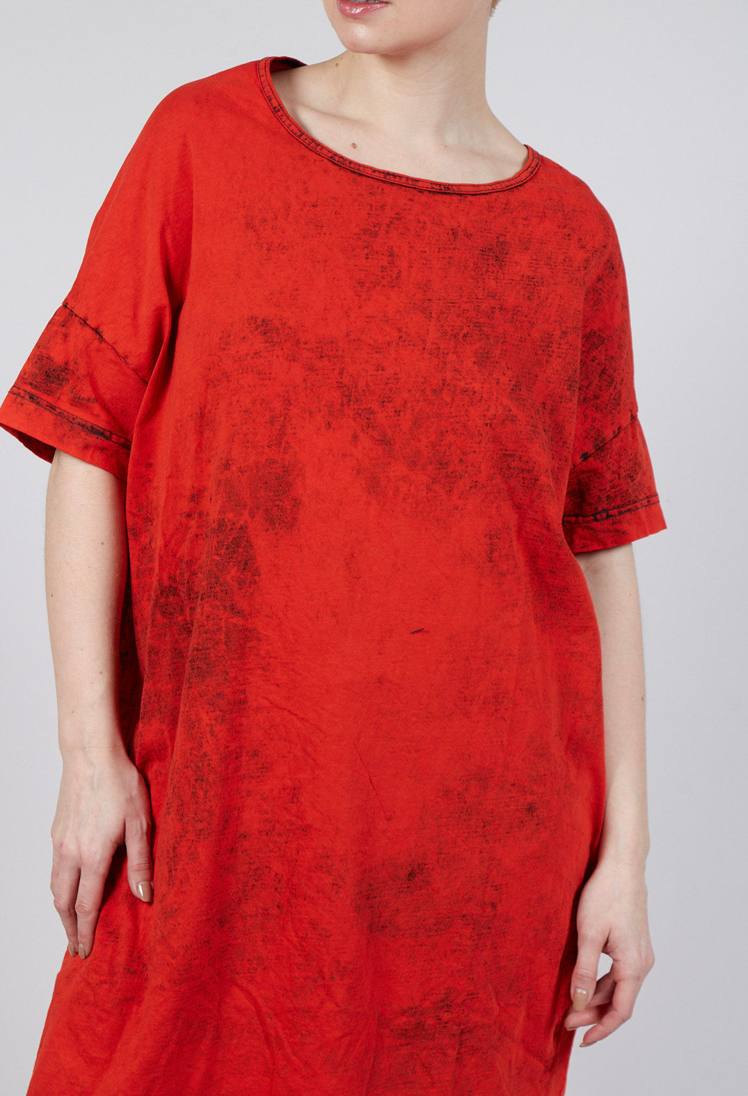 Oversized T-Shirt Dress in Mandarine Dye