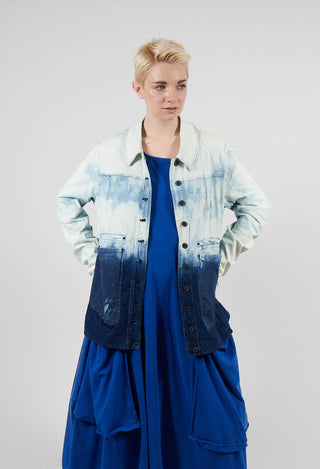 Tailored Denim Jacket with Contrast Stitching in Bleachwash