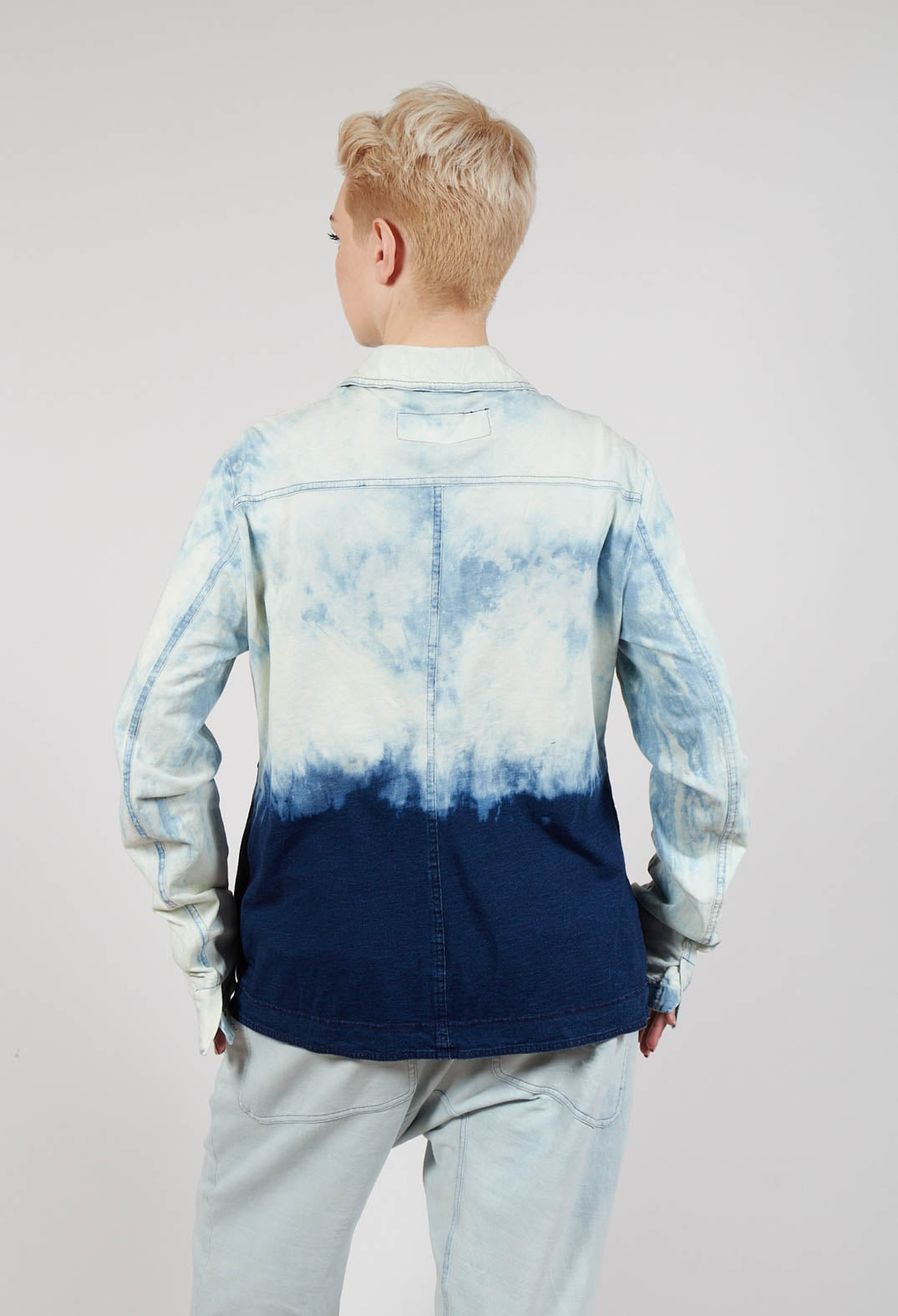 Tailored Denim Jacket with Contrast Stitching in Bleachwash