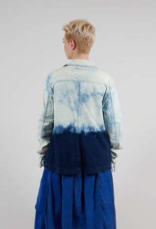 Tailored Denim Jacket with Contrast Stitching in Bleachwash