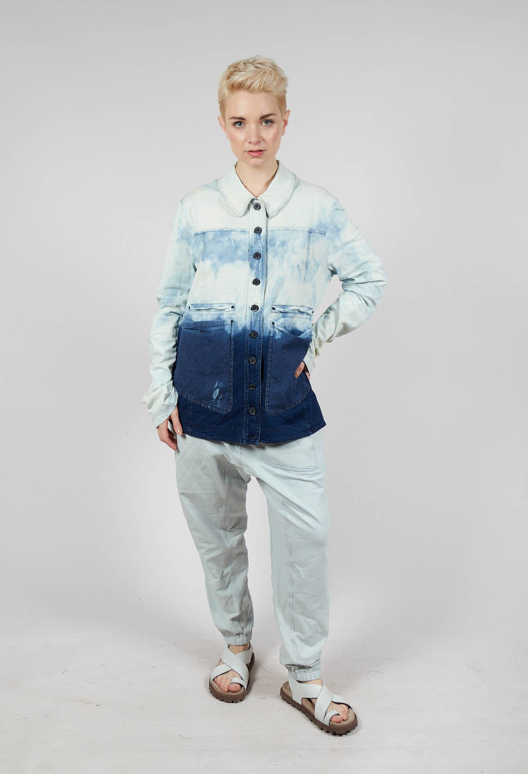 Tailored Denim Jacket with Contrast Stitching in Bleachwash