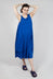 Draped Sleeveless Dress with Back Pleats in Royal