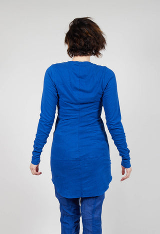 Longline Top with Rounded Hem in Royal