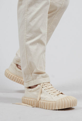 Ribbed Creeper Sole Trainers in Greige