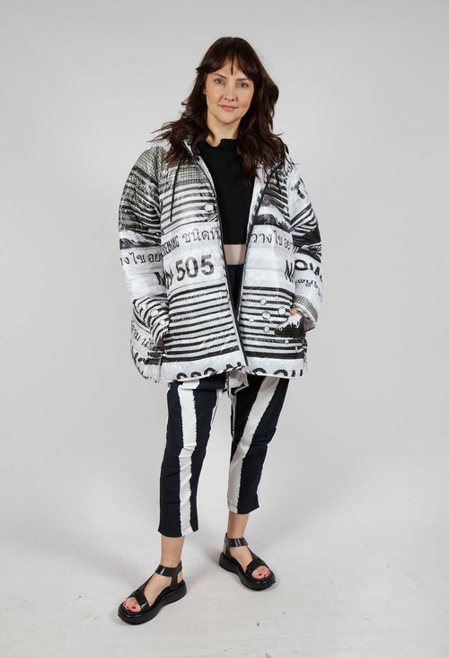 Hooded Jacket in Black Print