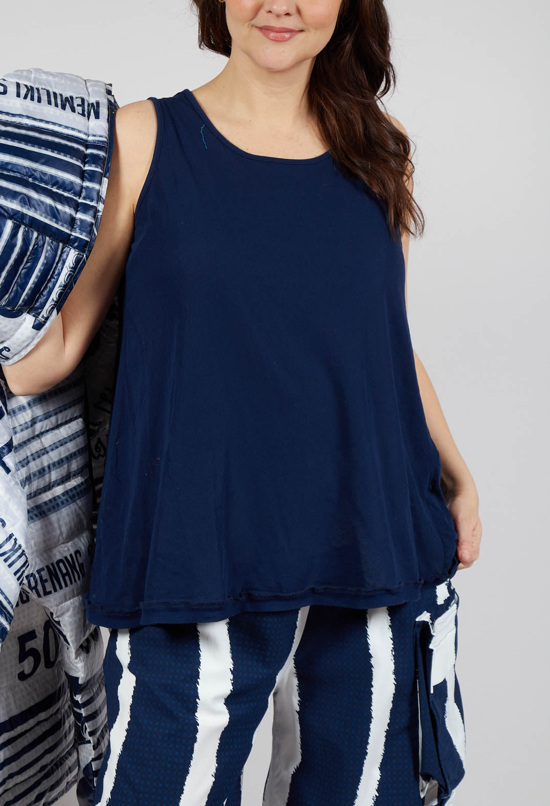 Jersey Tank Top in Navy