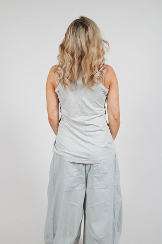 Jersey Sleeveless Top in Grey