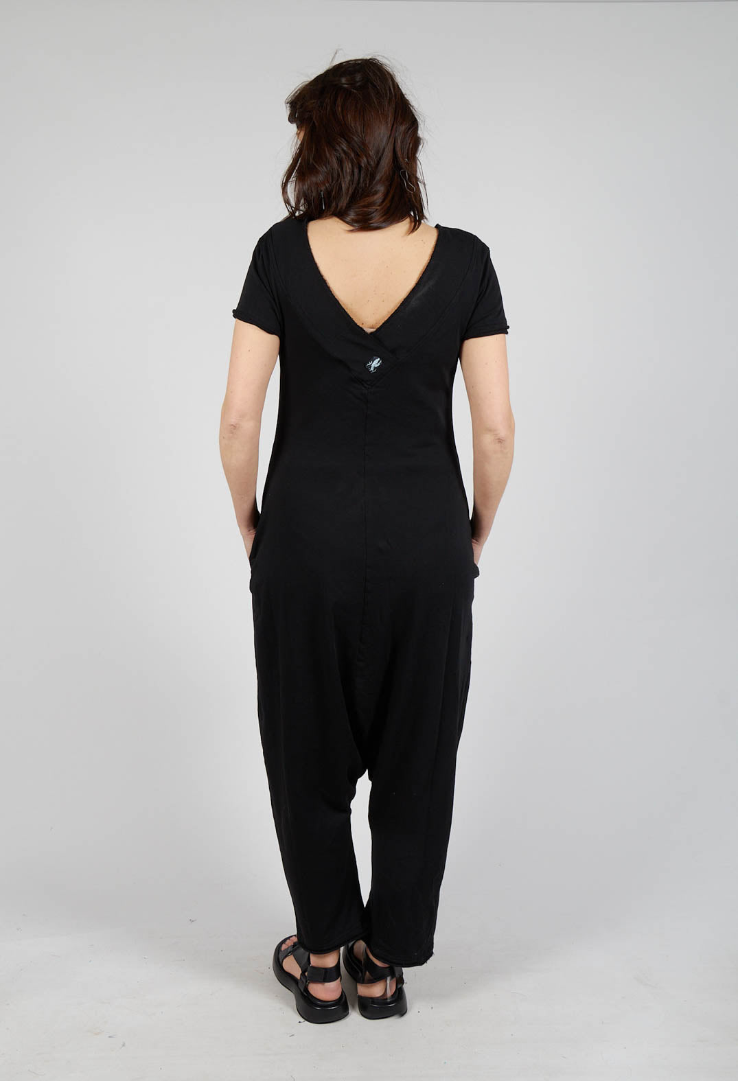 Drop Crotch Jumpsuit in Black Print