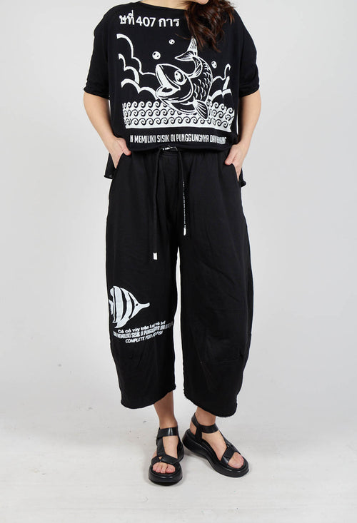 Jersey Joggers in Black Print