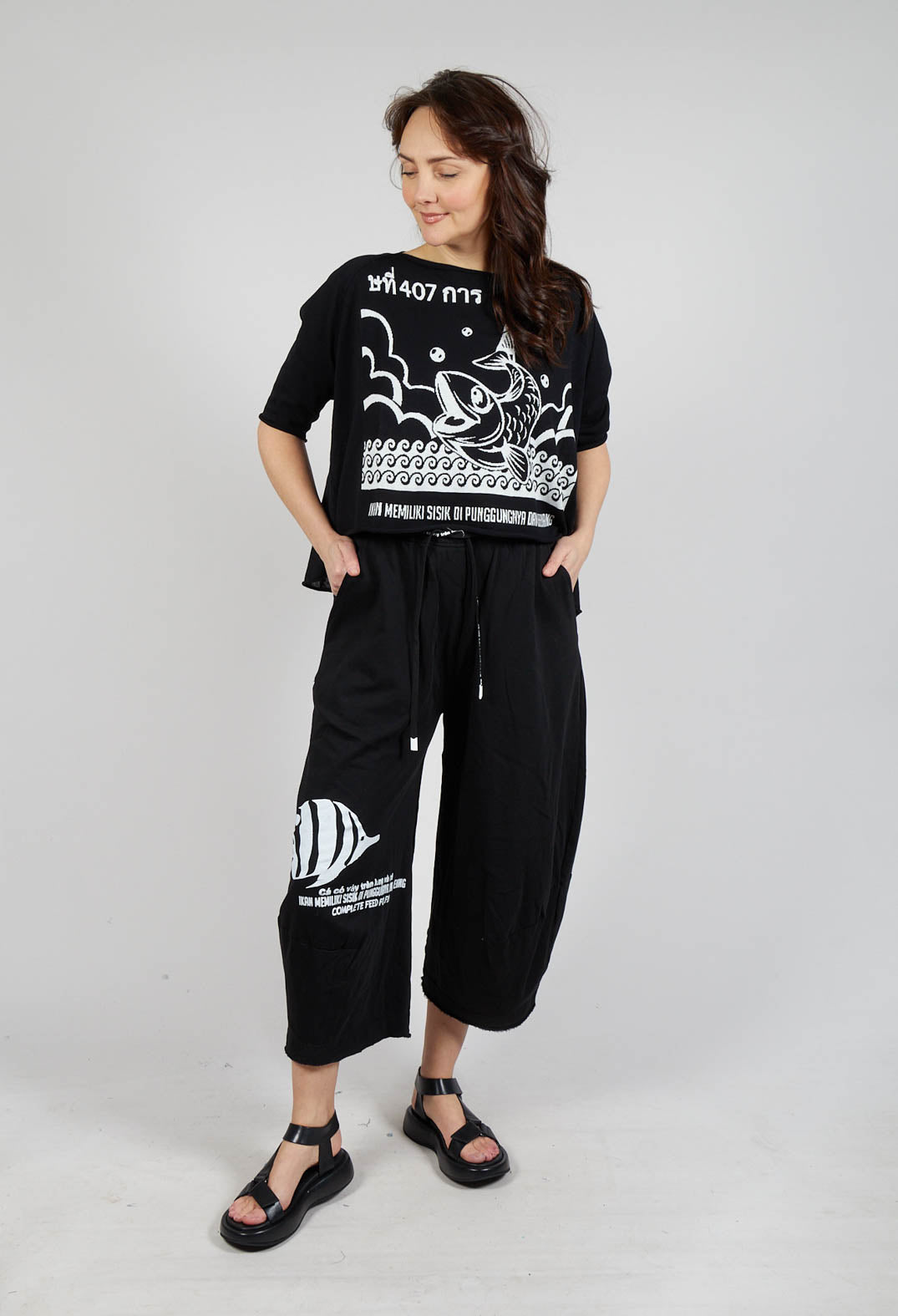 Jersey Joggers in Black Print