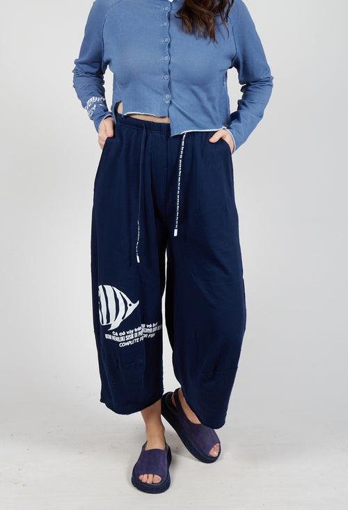 Jersey Joggers in Navy Print