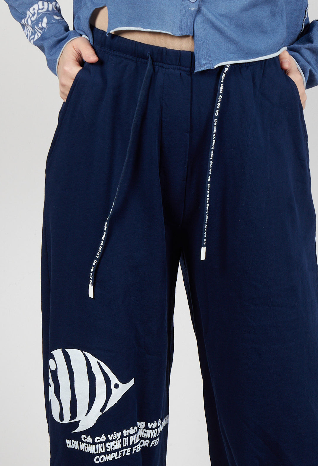 Jersey Joggers in Navy Print