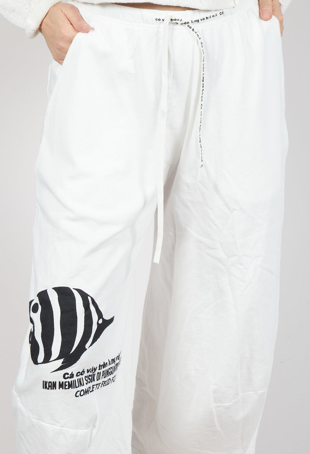 Jersey Joggers in Offwhite Print