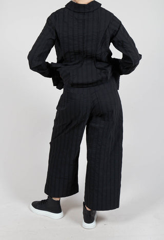 Cropped Straight Leg Trousers in Black