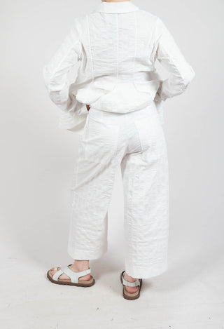 Cropped Straight Leg Trousers in Offwhite