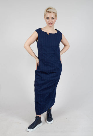 Fitted Sleeveless Dress in Navy