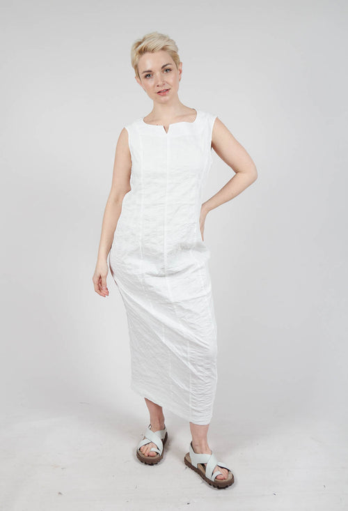 Fitted Sleeveless Dress in Offwhite