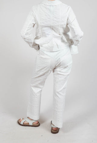 Pull On Straight Leg Trousers in Offwhite