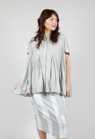 Short Sleeve Tulip Shirt in Grey Cloud