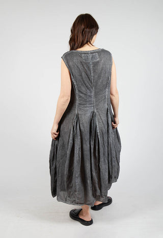 Sleeveless Dress with Tulip Hem in Black Cloud