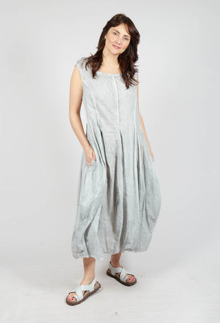 Sleeveless Dress with Tulip Hem in Grey Cloud