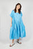 Short Sleeve Dress with Balloon Hem in Malibu Cloud