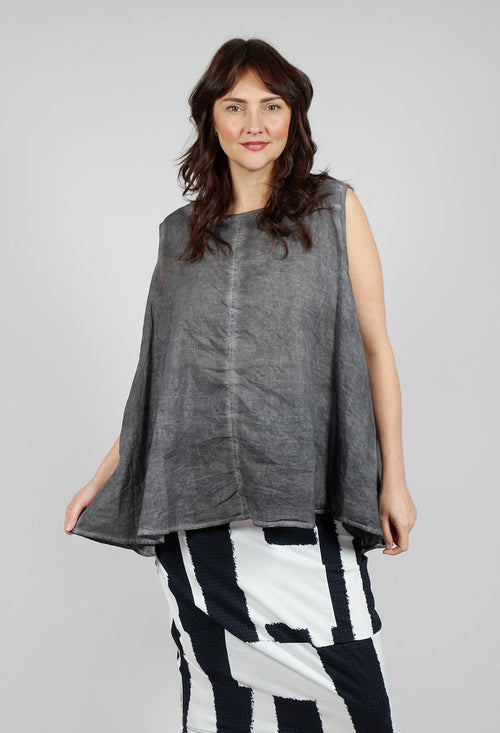 A-Line Sleeveless Top in Black Cloud