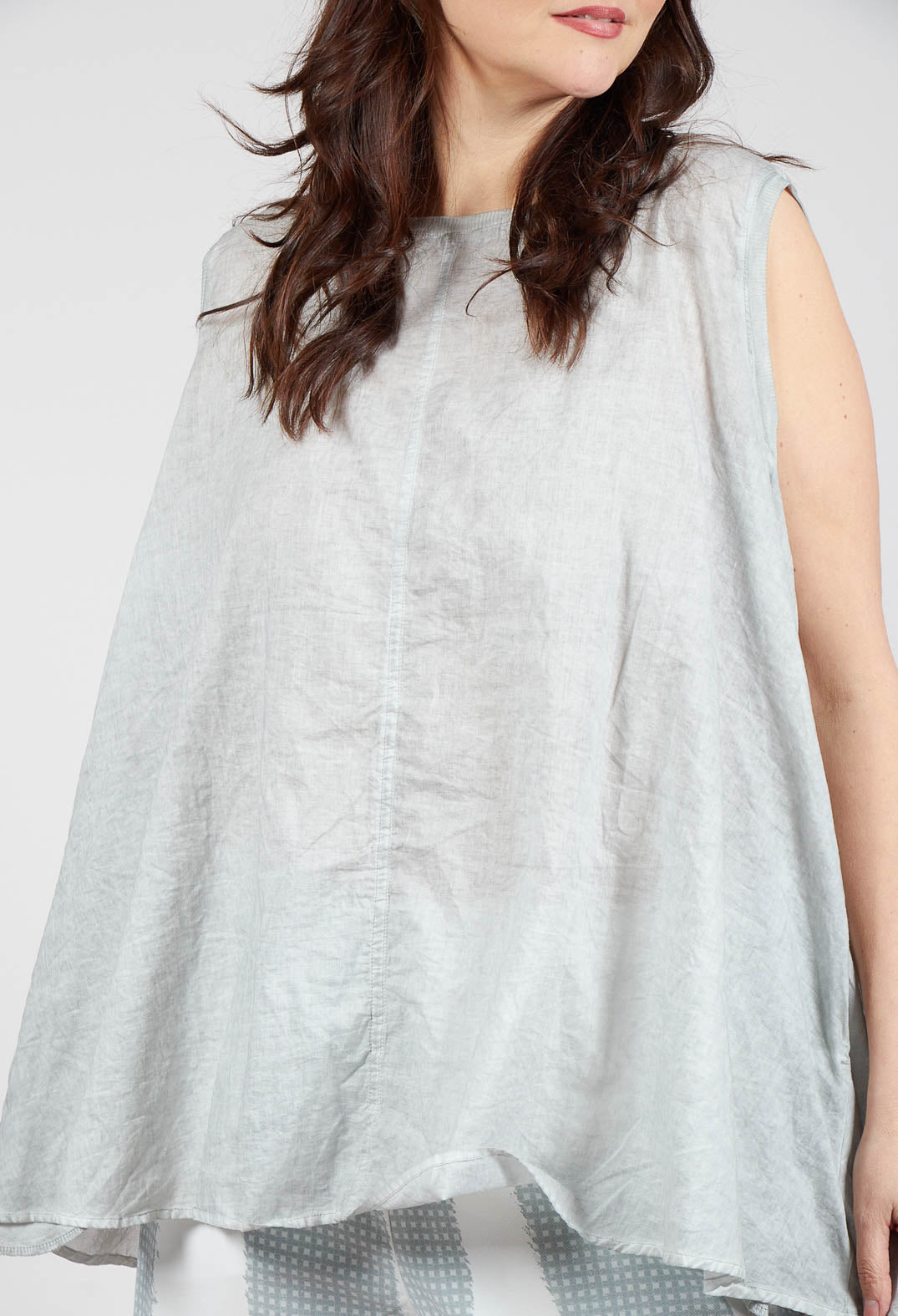 A-Line Sleeveless Top in Grey Cloud