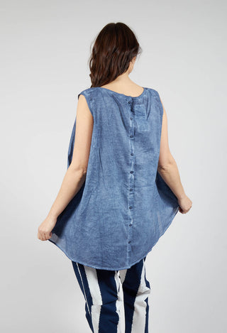 A-Line Sleeveless Top in Navy Cloud