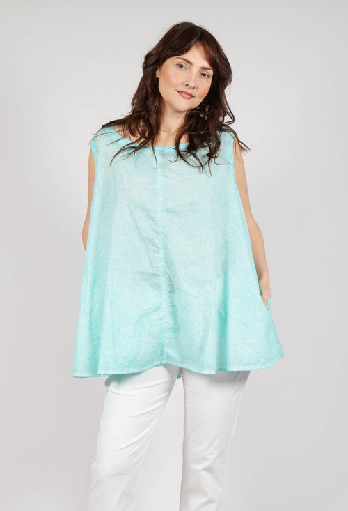 A-Line Sleeveless Top in Aqua Cloud