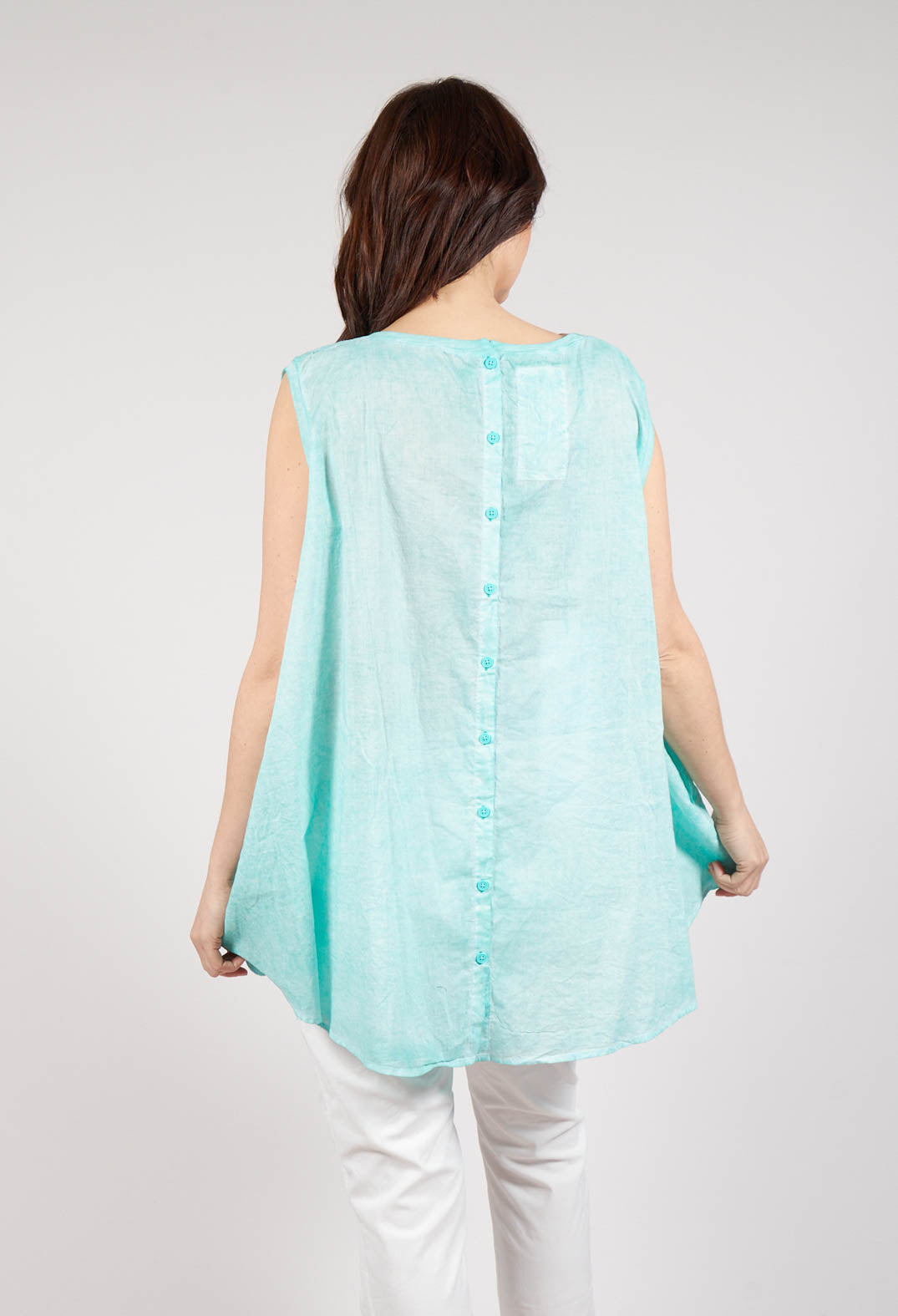 A-Line Sleeveless Top in Aqua Cloud