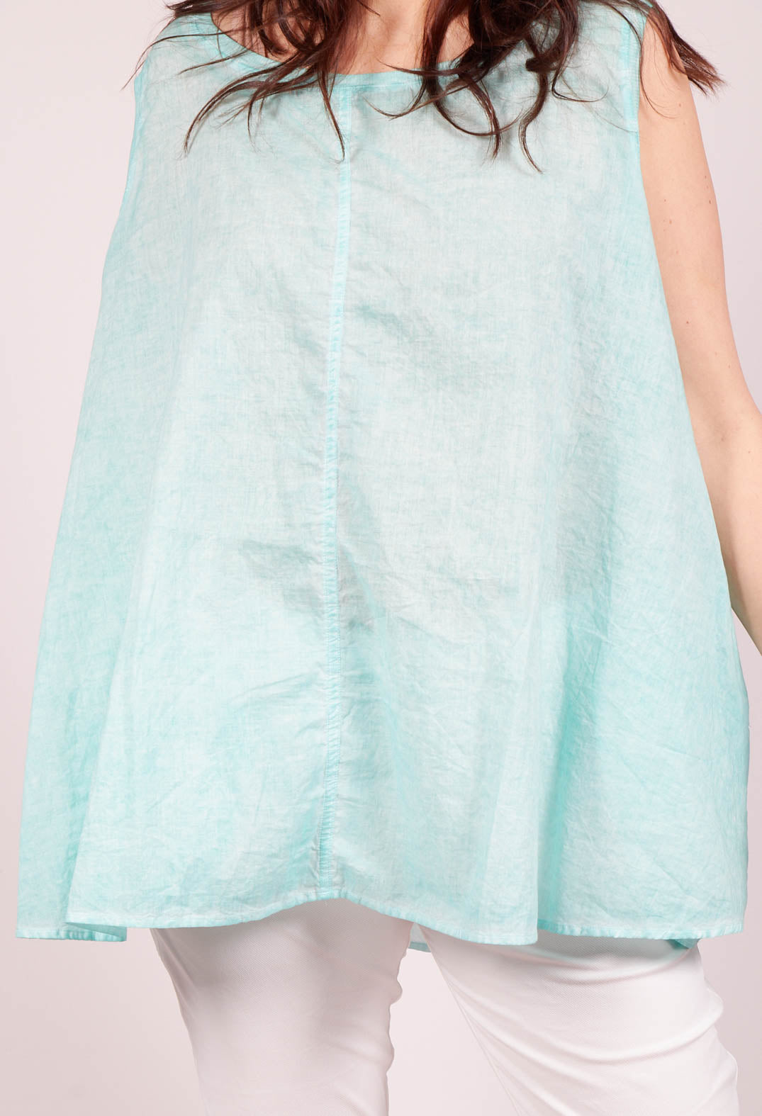 A-Line Sleeveless Top in Aqua Cloud