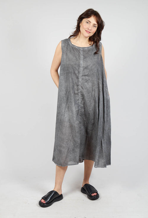 A-Line Sleeveless Dress in Black Cloud