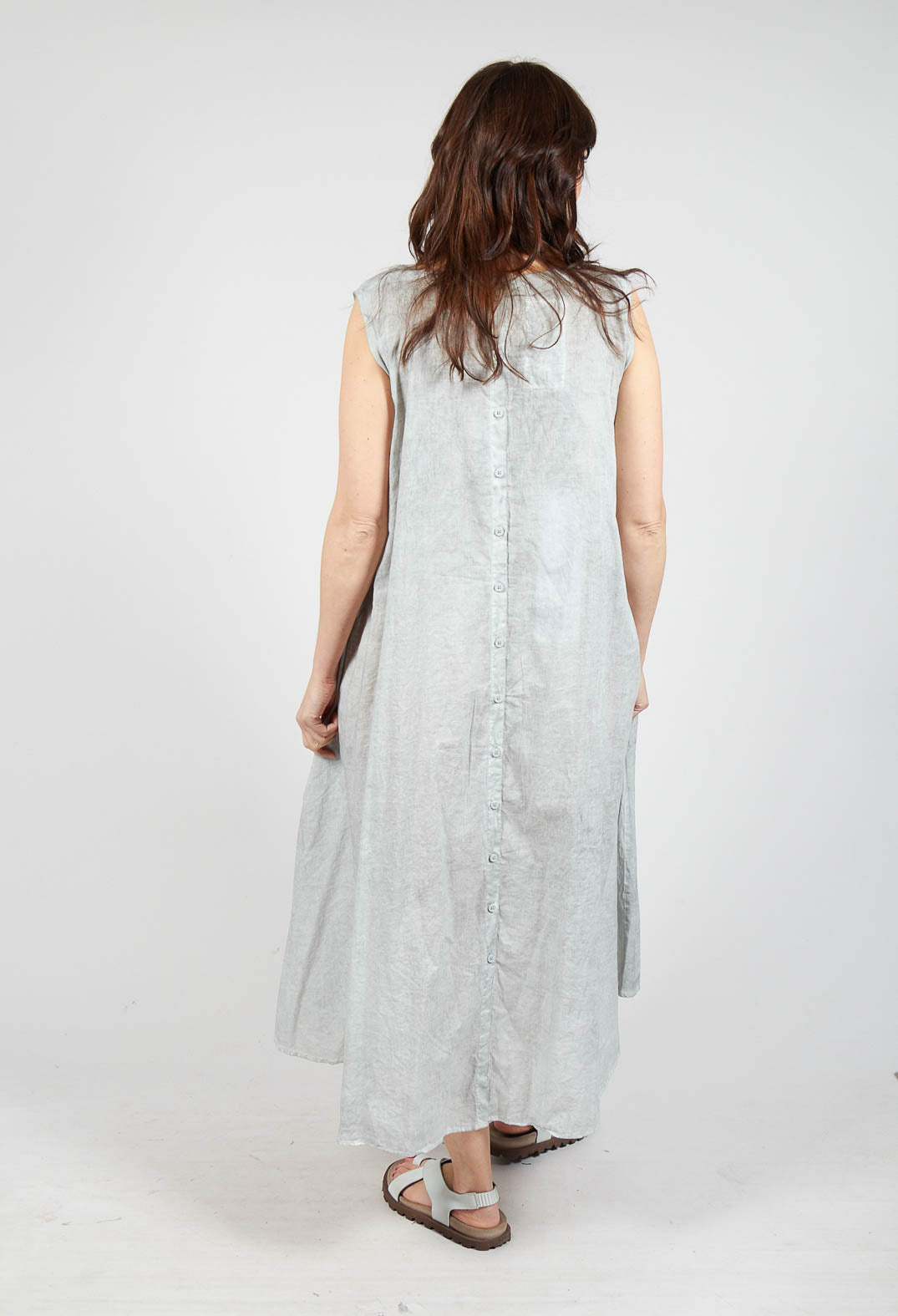 A-Line Sleeveless Dress in Grey Cloud