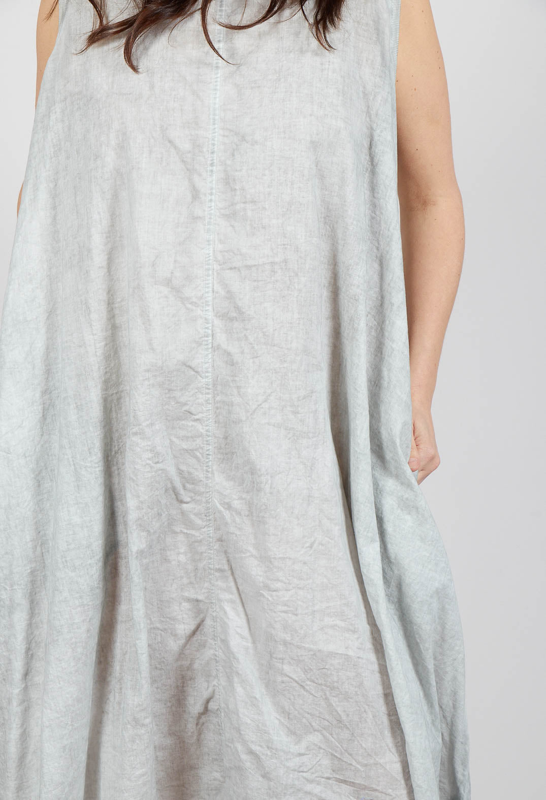 A-Line Sleeveless Dress in Grey Cloud