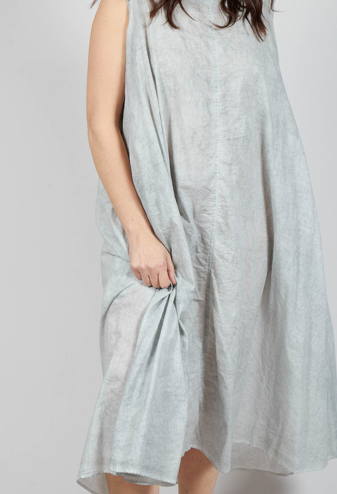 A-Line Sleeveless Dress in Grey Cloud